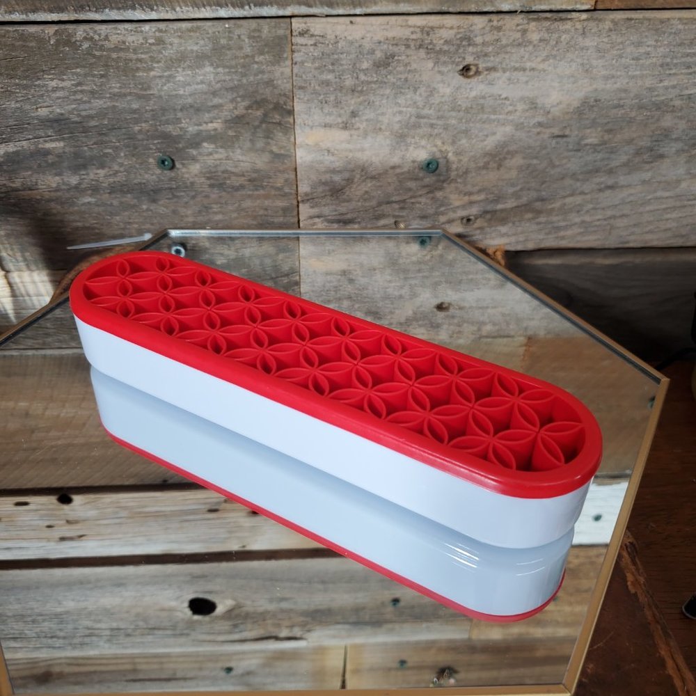 Makeup Brush Organizer- Red -Flexible-Portable-Silicone